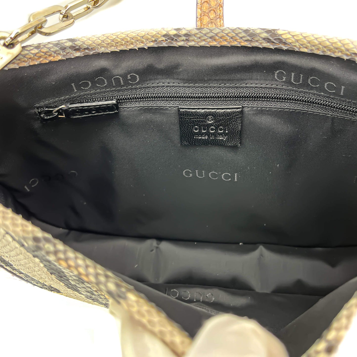 Second hand Gucci Chain Shoulder Bag Python - Tabita Bags