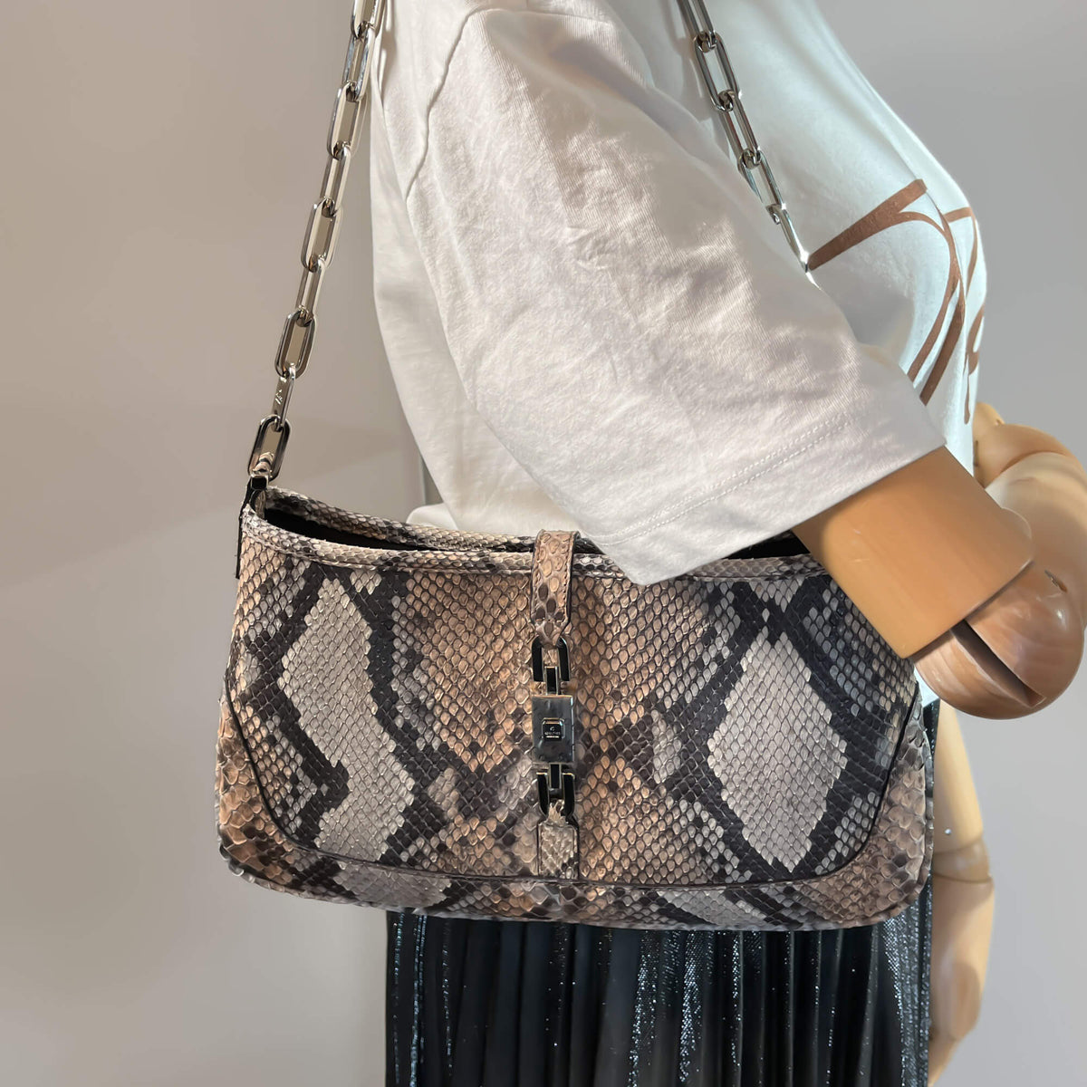 Second hand Gucci Chain Shoulder Bag Python - Tabita Bags