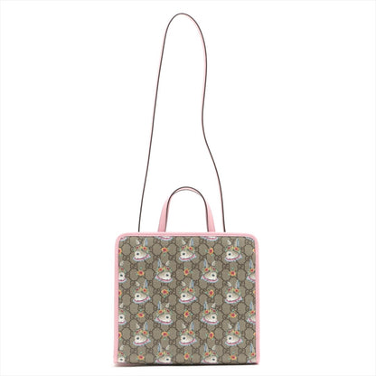 Second hand Gucci Children's GG Supreme Canvas Higuchi Yuko Pink Tote - Tabita Bags