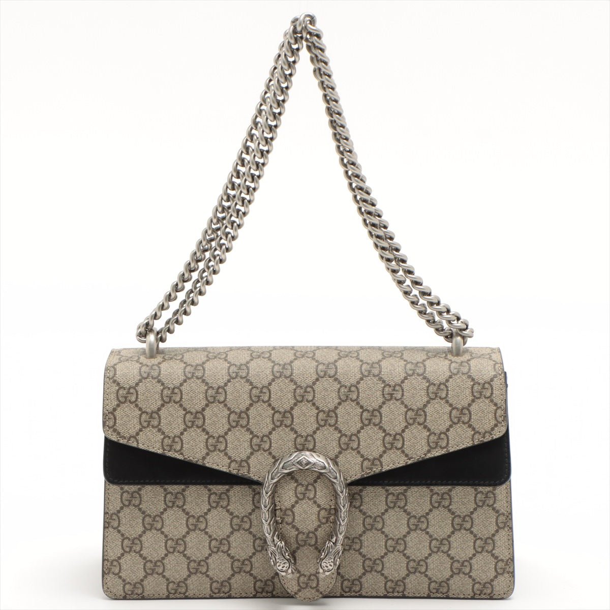 Second hand Gucci Dionysus GG Small Chain Shoulder Bag Beige and Black - Tabita Bags