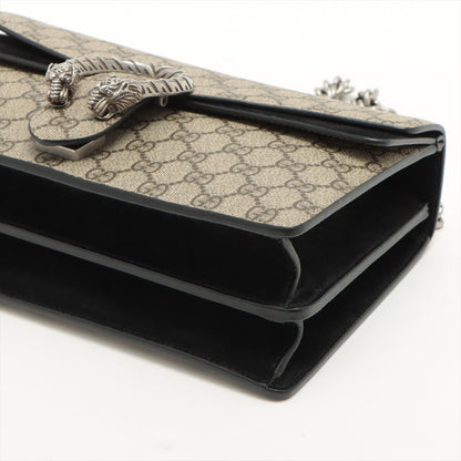 Second hand Gucci Dionysus GG Small Chain Shoulder Bag Beige and Black - Tabita Bags