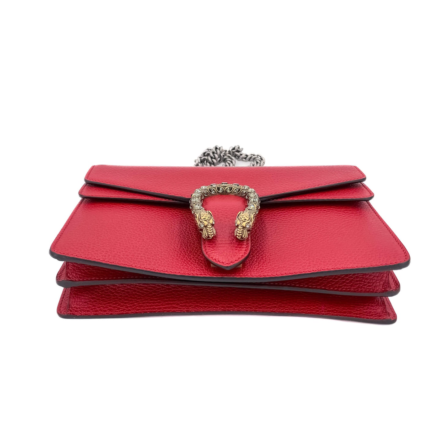 Second hand Gucci Dionysus GG Small Leather Chain Shoulder Bag Red - Tabita Bags