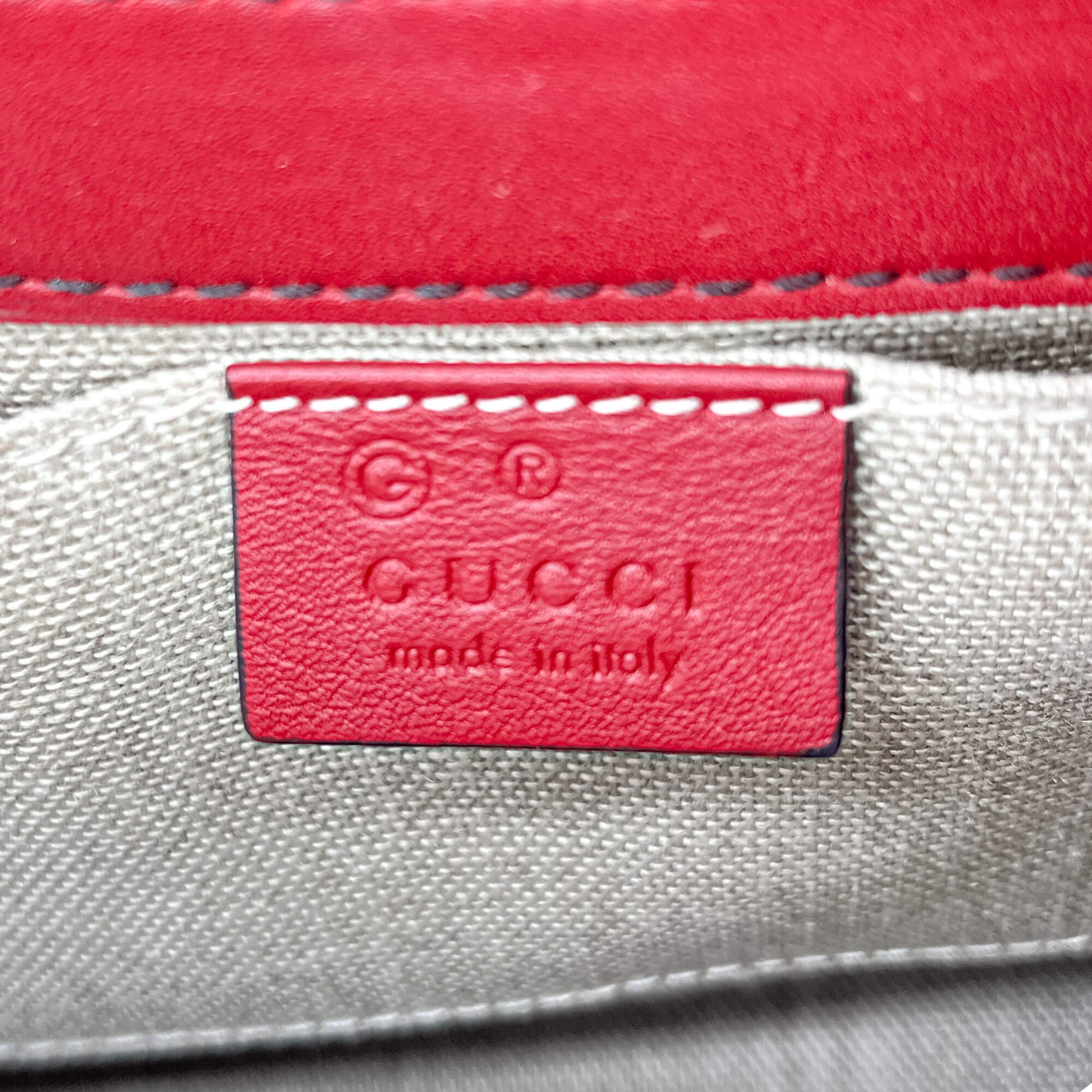 Second hand Gucci Emily Guccissima Red Leather Chain Shoulder Bag - Tabita Bags