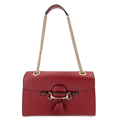 Second hand Gucci Emily Guccissima Red Leather Chain Shoulder Bag - Tabita Bags