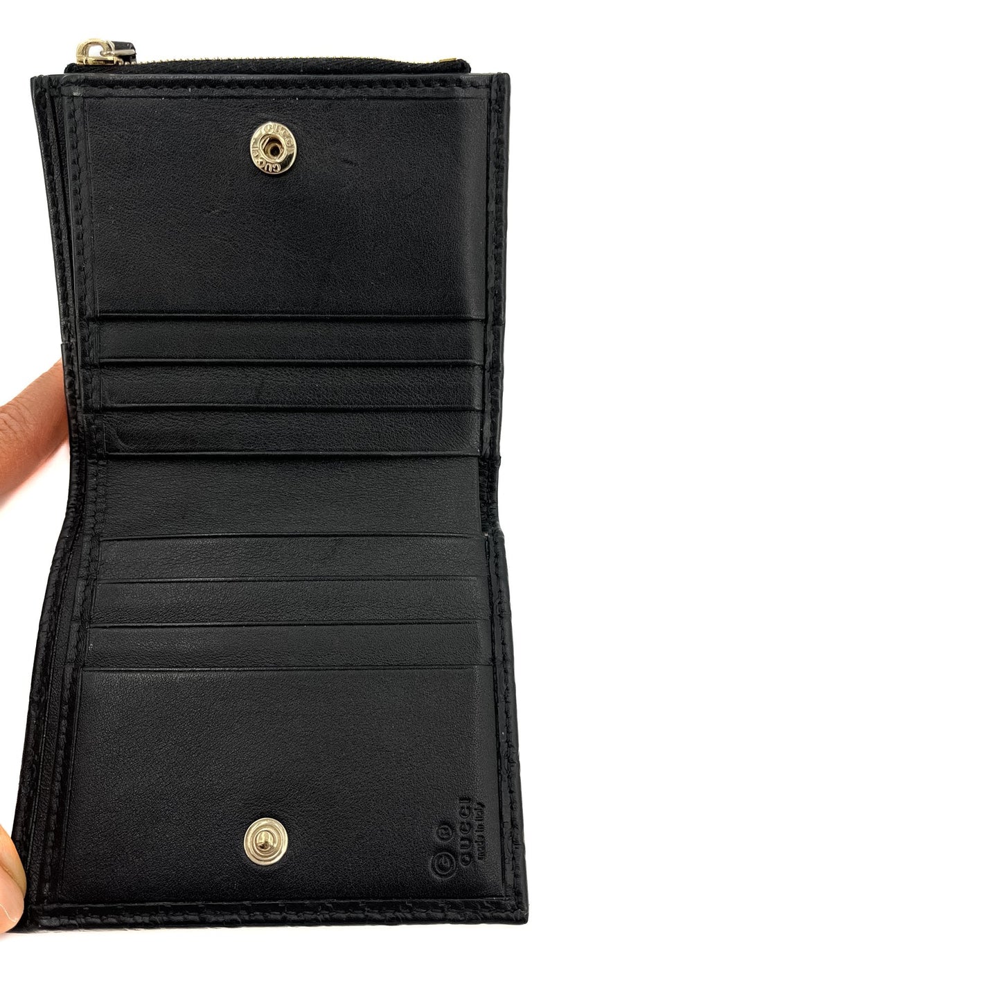 Second hand Gucci Envelope Guccissima Leather Black Wallet - Tabita Bags