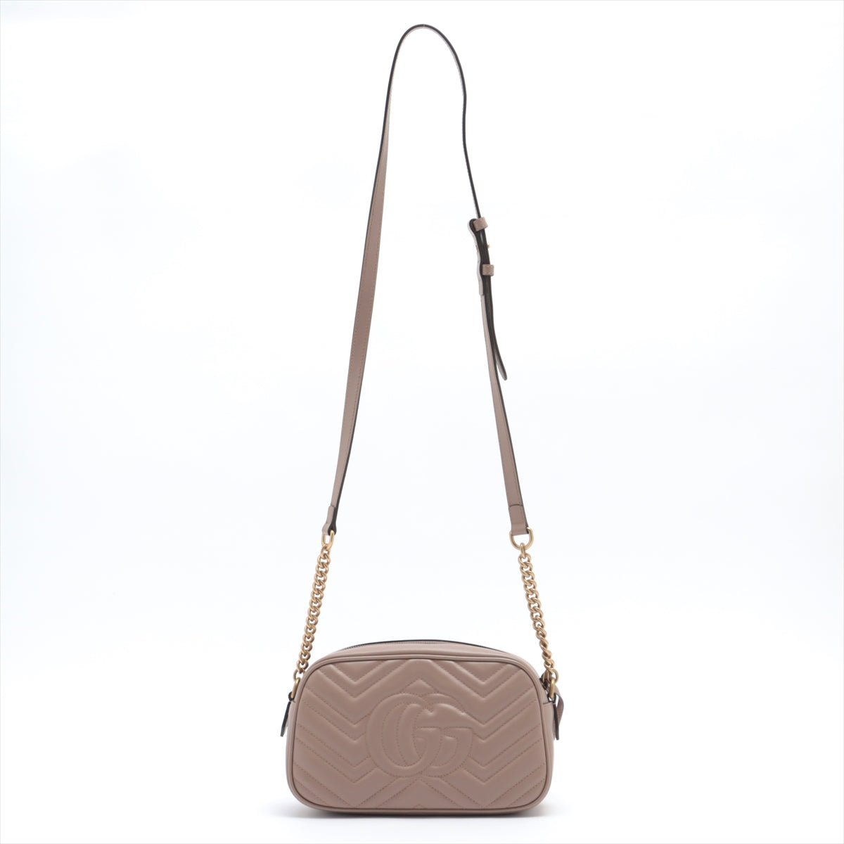 Second hand Gucci GG Beige Marmont Crossbody Bag Matelassé Leather - Tabita Bags