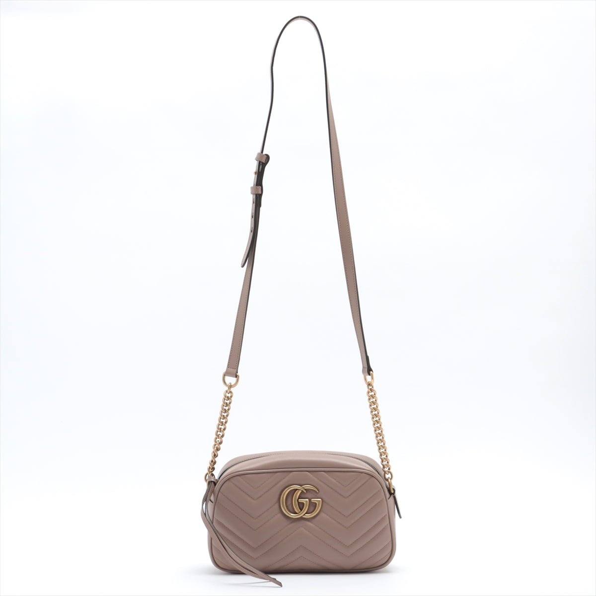 Second hand Gucci GG Beige Marmont Crossbody Bag Matelassé Leather - Tabita Bags