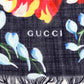 Second hand Gucci GG Flora Print Wool Foulard Navy - Tabita Bags