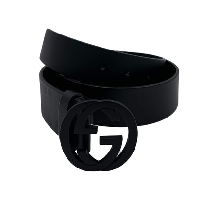 Second hand Gucci GG Interlocking Leather Black Belt - Tabita Bags