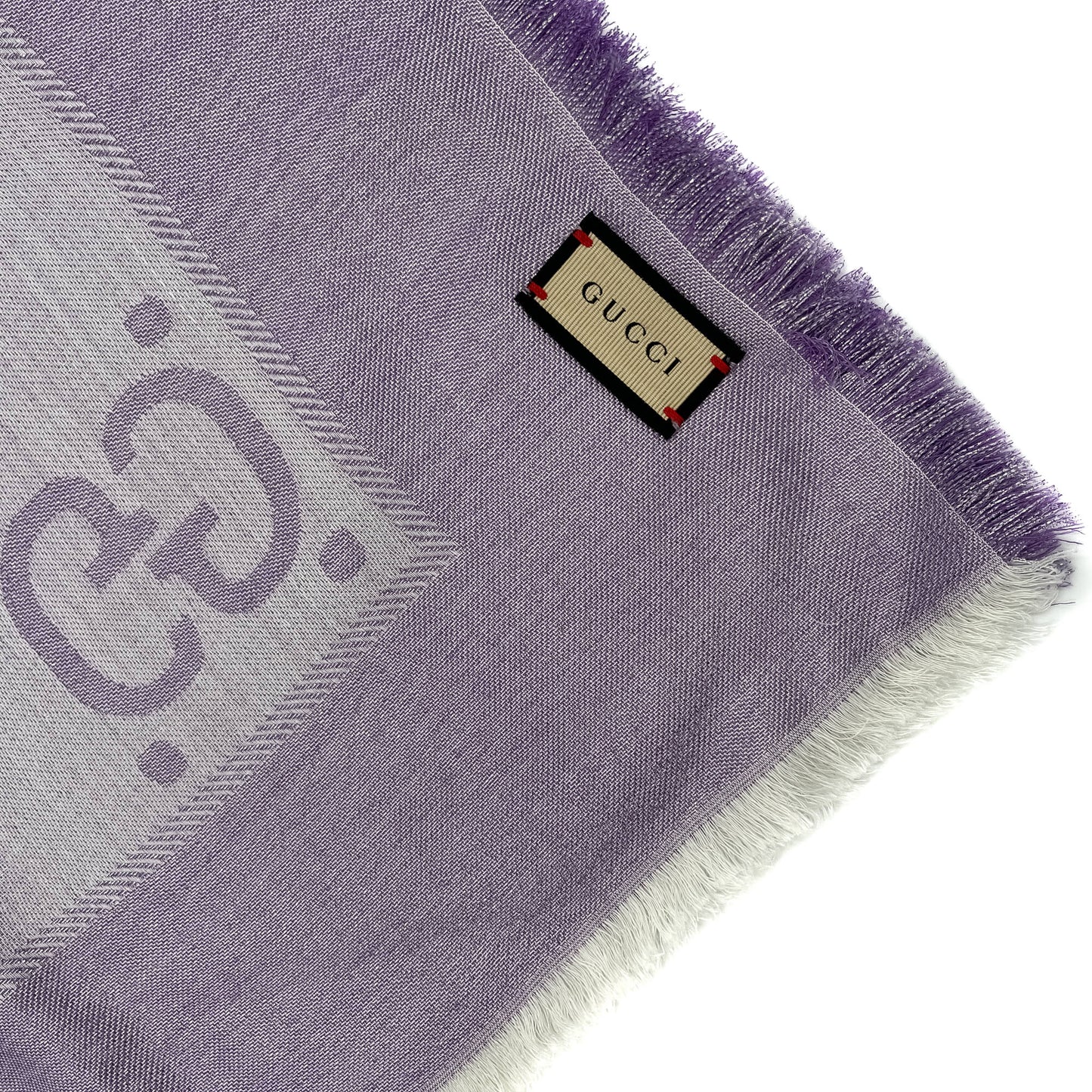 Second hand Gucci GG Lamé Jacquard Violet Shawl - Tabita Bags