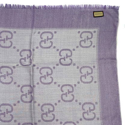 Second hand Gucci GG Lamé Jacquard Violet Shawl - Tabita Bags