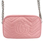 Second hand Gucci GG Light Pink Marmont Crossbody Bag Matelassé Leather - Tabita Bags