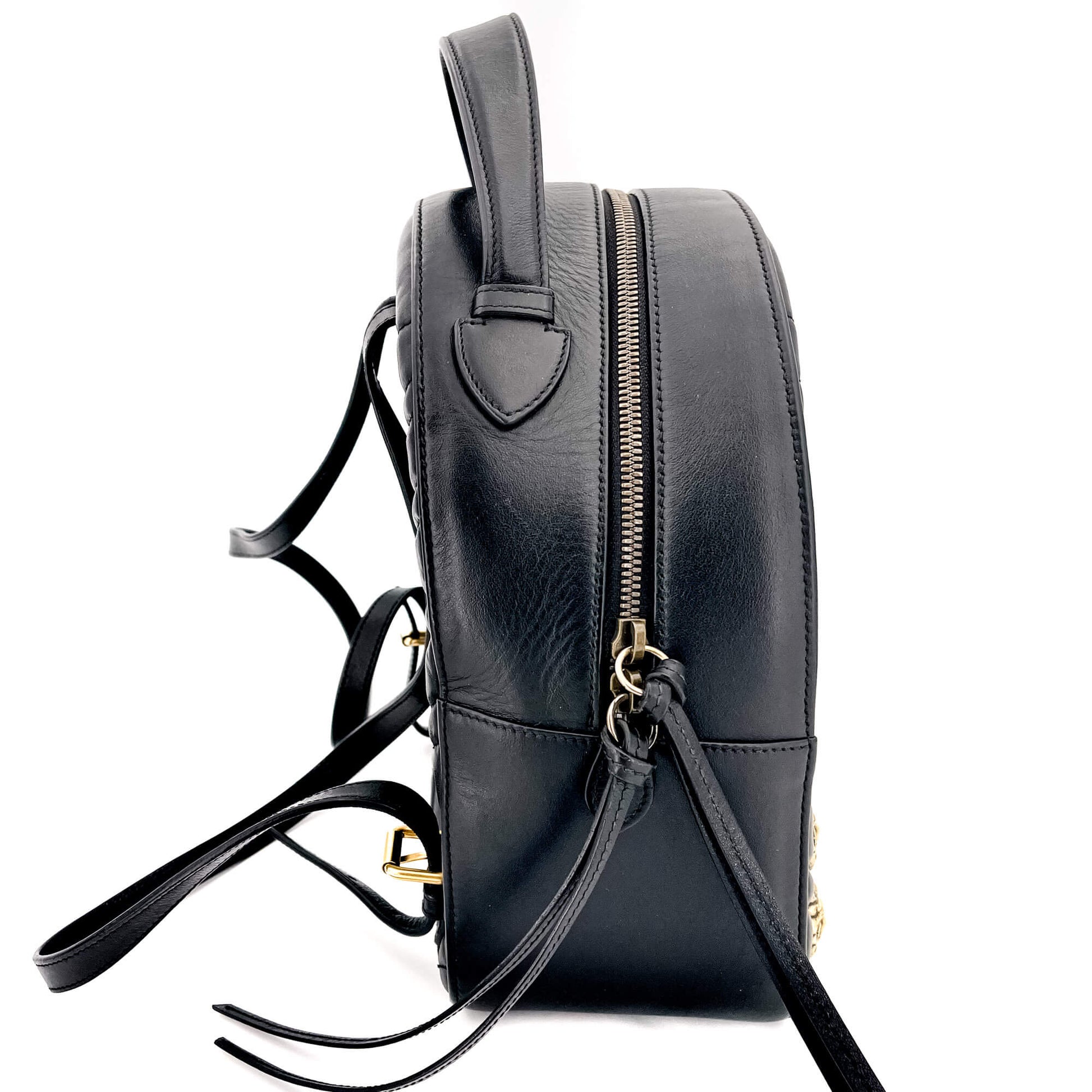 animal studs leather backpack GG Marmont Animal Studs black leatherBackpack