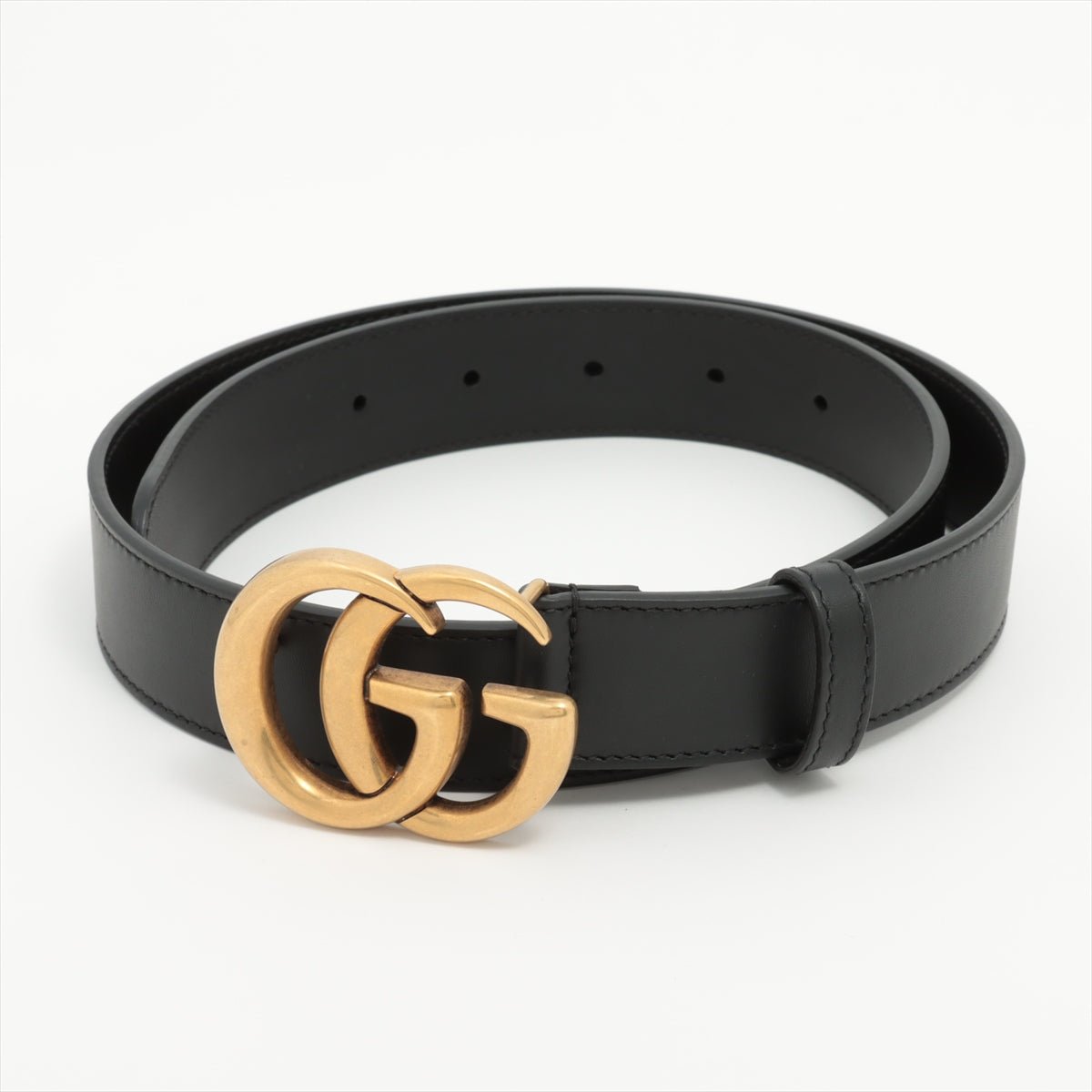 Second hand Gucci GG Marmont Belt Leather Black - Size 75 - Tabita Bags