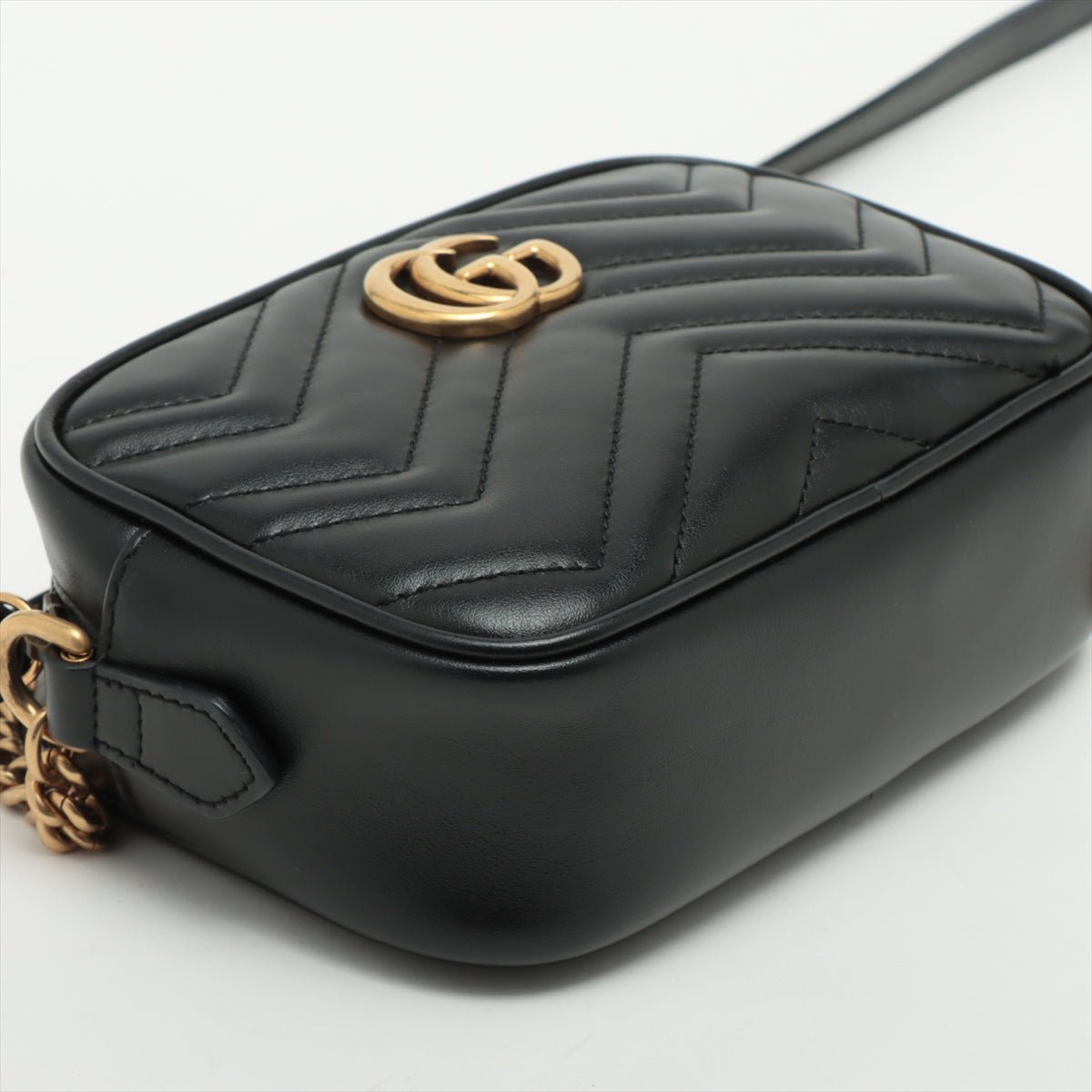 Second hand Gucci GG Marmont Chain Bag Black Leather - Tabita Bags