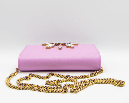 Second hand Gucci GG Marmont Jewel Bag in Pink Leather - Tabita Bags