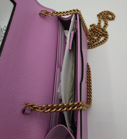 Second hand Gucci GG Marmont Jewel Bag in Pink Leather - Tabita Bags