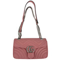 Second hand Gucci GG Marmont Medium Matelassé Leather Pink Bag - Tabita Bags