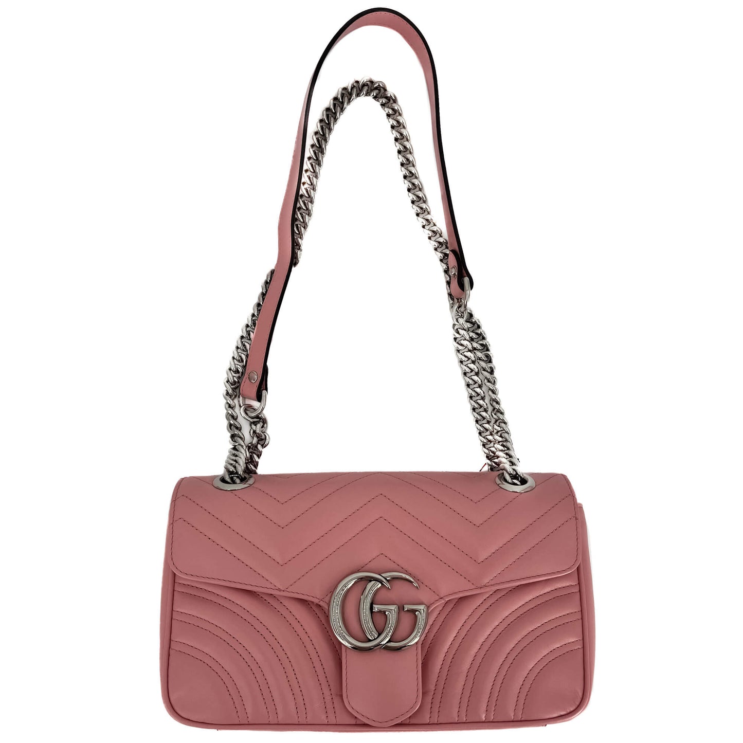 Second hand Gucci GG Marmont Medium Matelassé Leather Pink Bag - Tabita Bags