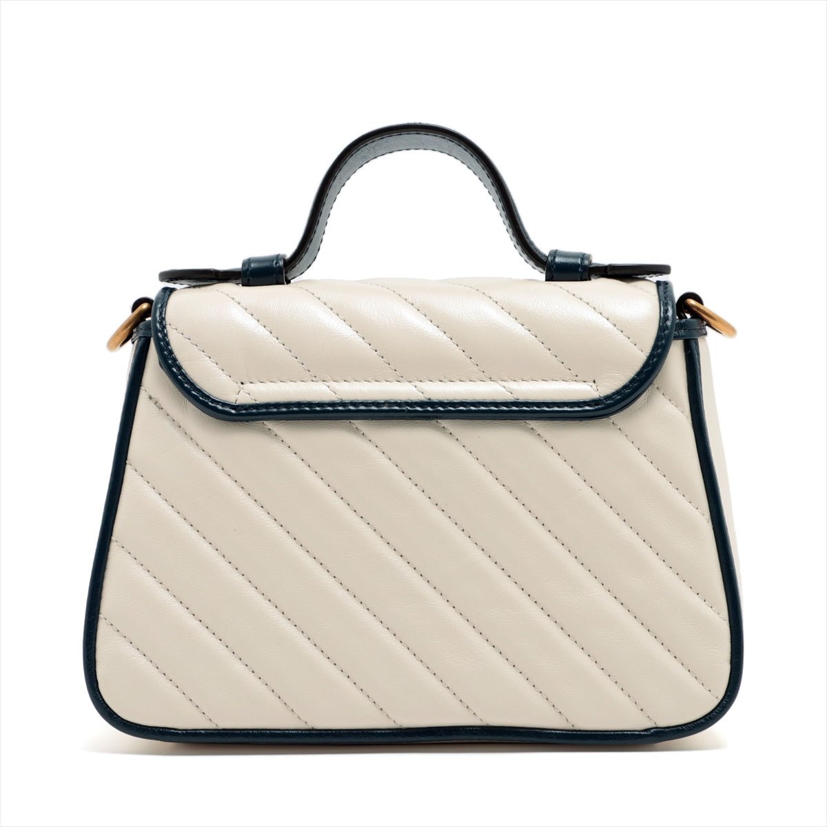 Second hand Gucci GG Marmont Mini Leather 2-Way Bag White - Tabita Bags