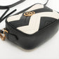 Second hand Gucci GG Marmont Mini Leather Chain Black × White Crossbody Bag - Tabita Bags