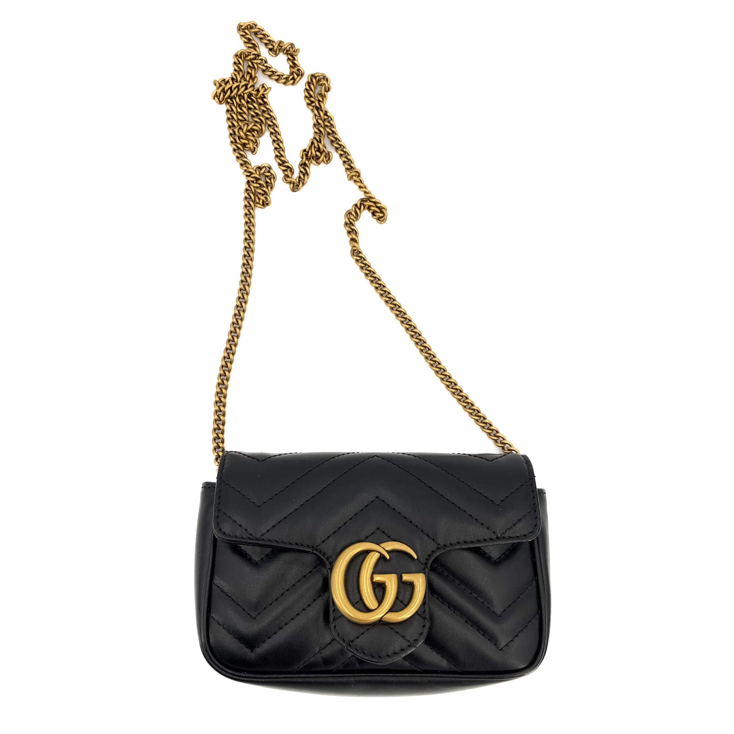 Second hand Gucci GG Marmont Nano Matelassé Leather Black Bag - Tabita Bags