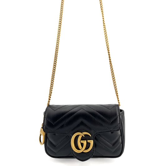 Second hand Gucci GG Marmont Nano Matelassé Leather Black Bag - Tabita Bags