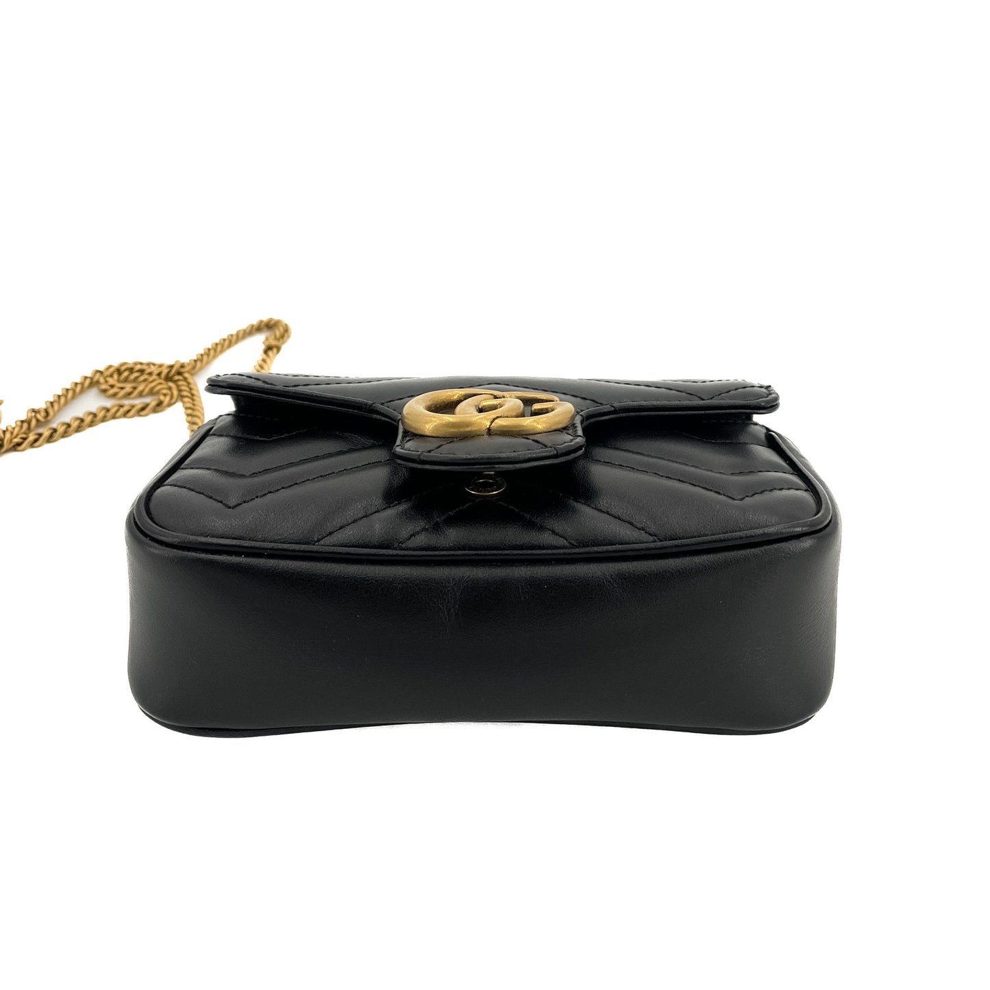 Second hand Gucci GG Marmont Nano Matelassé Leather Black Bag - Tabita Bags