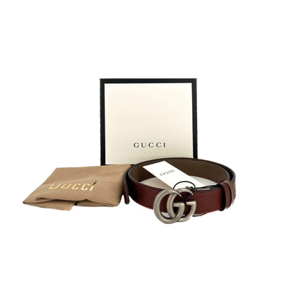 Second hand Gucci GG Marmont Reversible Medium Belt Black & Brown - Size 80/32 - Tabita Bags