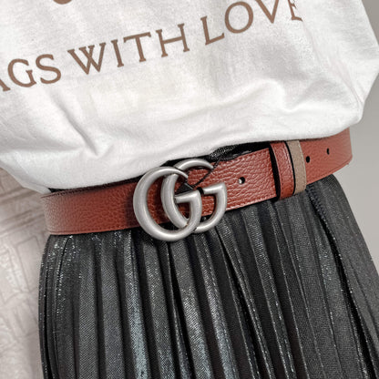 Second hand Gucci GG Marmont Reversible Medium Belt Black & Brown - Size 80/32 - Tabita Bags