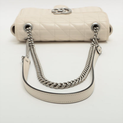 Second hand Gucci GG Marmont Small Leather Chain Shoulder Bag White - Tabita Bags