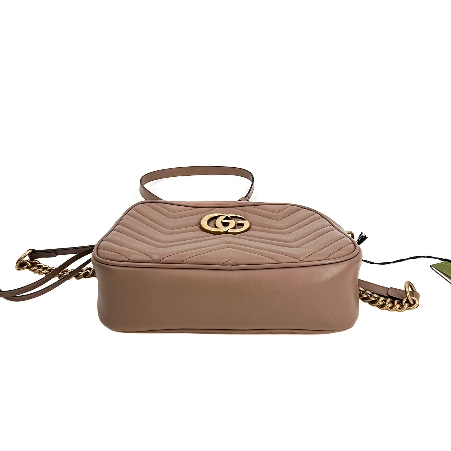 Second hand Gucci GG Marmont Small Matelassé Leather Beige Bag - Tabita Bags