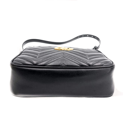 Second hand Gucci GG Marmont Small Matelassé Leather Black Bag - Tabita Bags