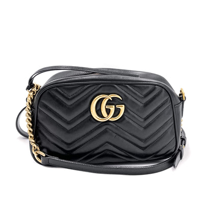 Second hand Gucci GG Marmont Small Matelassé Leather Black Bag - Tabita Bags