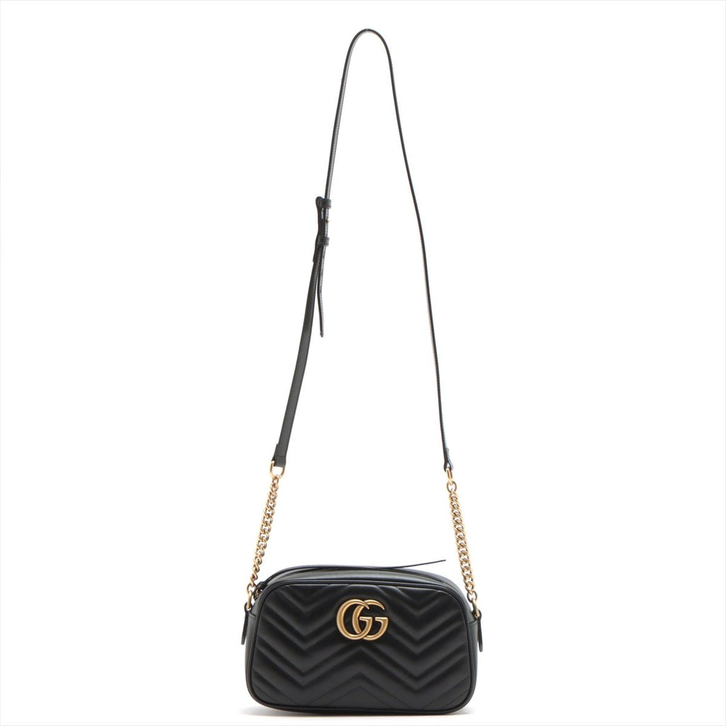 Second hand Gucci GG Marmont Small Matelassé Leather Black Bag - Tabita Bags