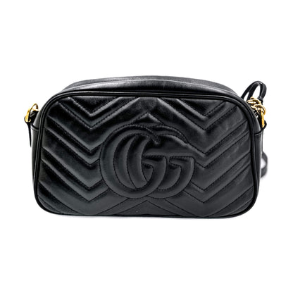 Second hand Gucci GG Marmont Small Matelassé Leather Black Bag - Tabita Bags