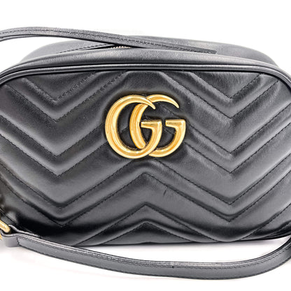 Second hand Gucci GG Marmont Small Matelassé Leather Black Bag - Tabita Bags