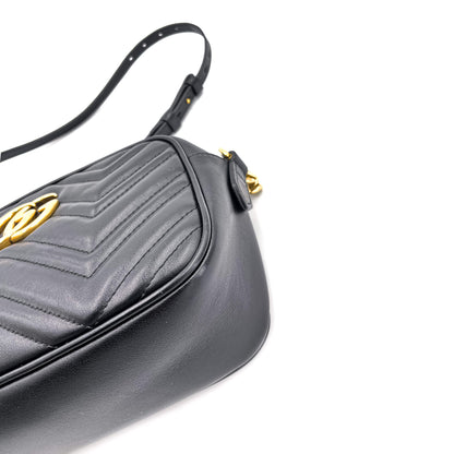 Second hand Gucci GG Marmont Small Matelassé Leather Black Bag - Tabita Bags