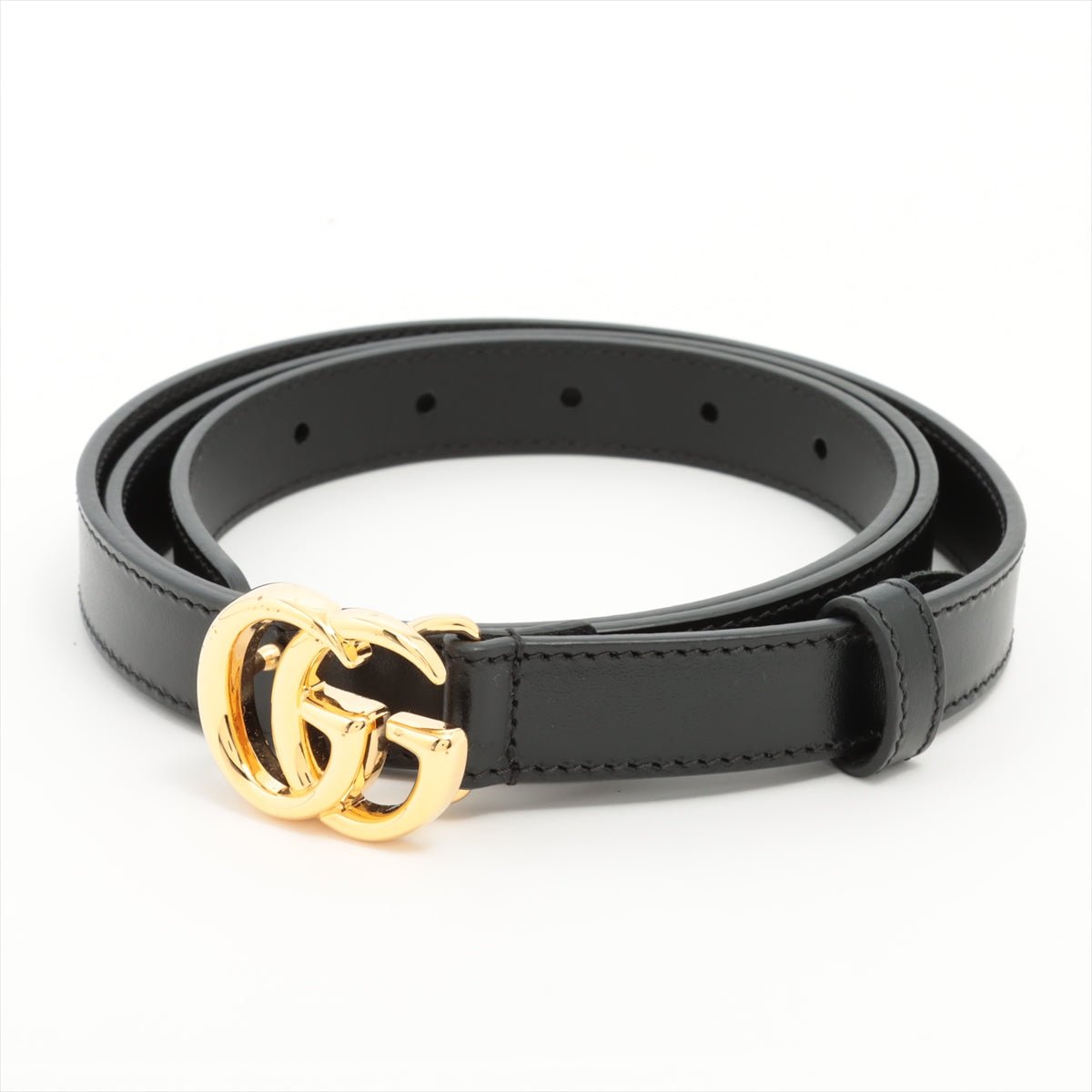 Second hand Gucci GG Marmont Thin Belt Leather Black - Size 105/42 - Tabita Bags