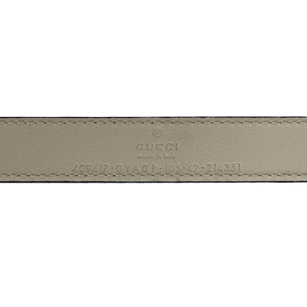 Second hand Gucci GG Marmont Thin Belt Leather White - Size 105/42 - Tabita Bags