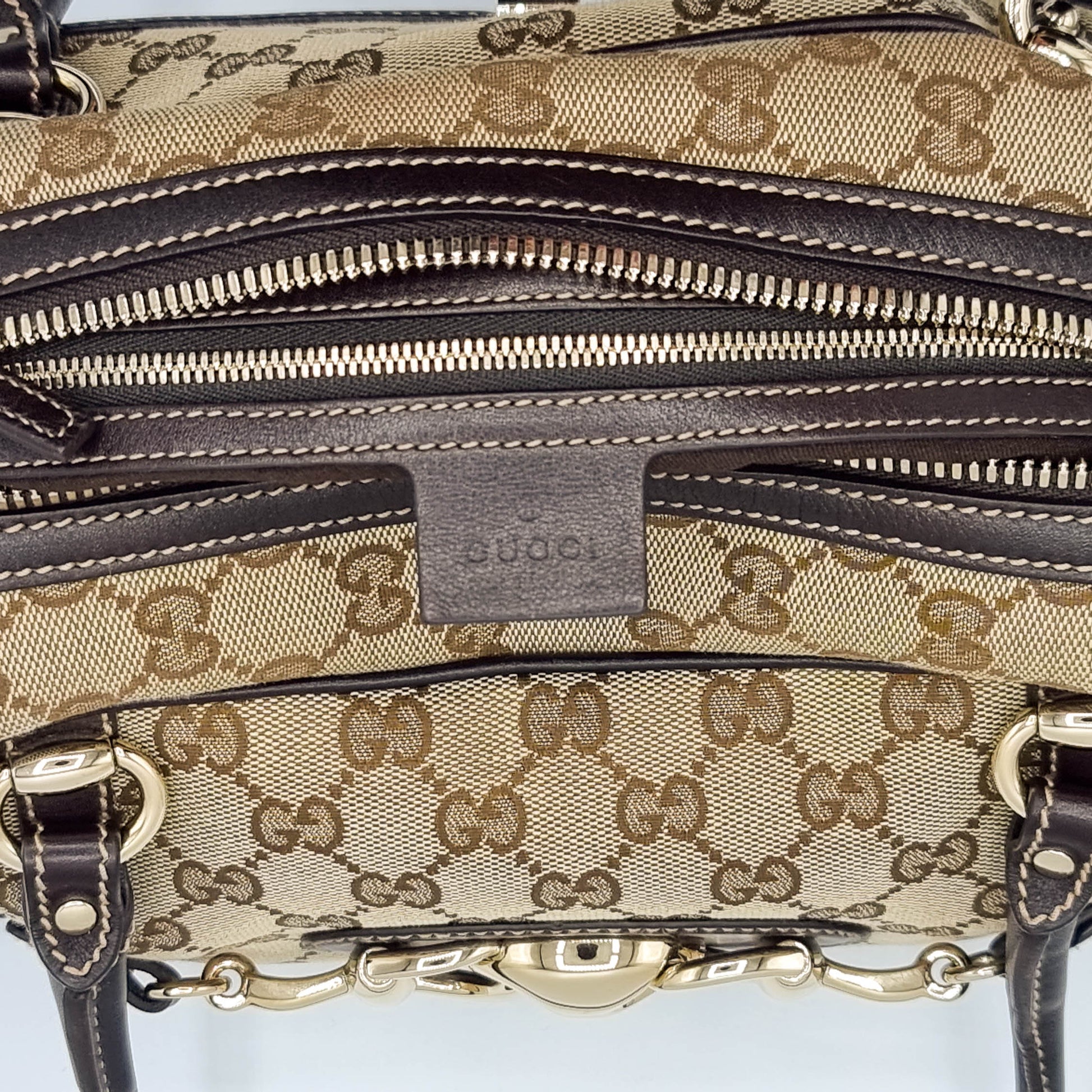 Second hand Gucci GG Monogram Wave Boston Brown - Tabita Bags