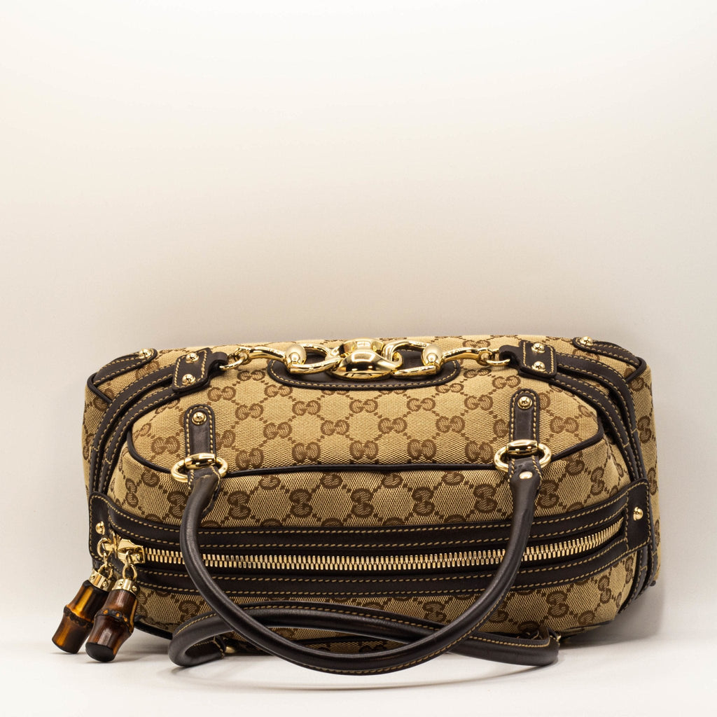 Second hand Gucci GG Monogram Wave Boston Brown - Tabita Bags