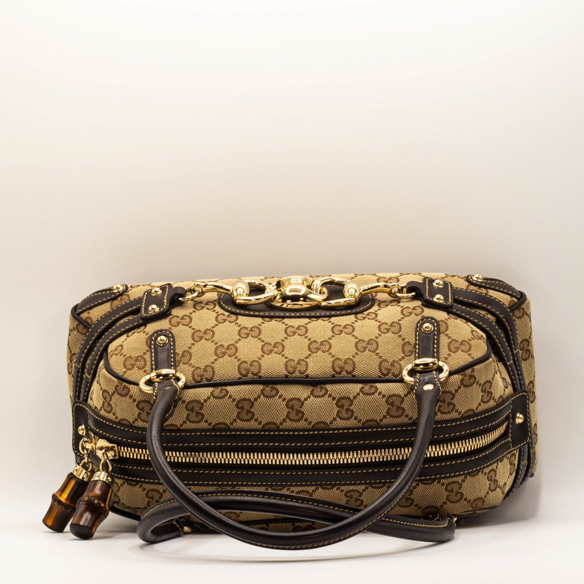 Second hand Gucci GG Monogram Wave Boston Brown - Tabita Bags