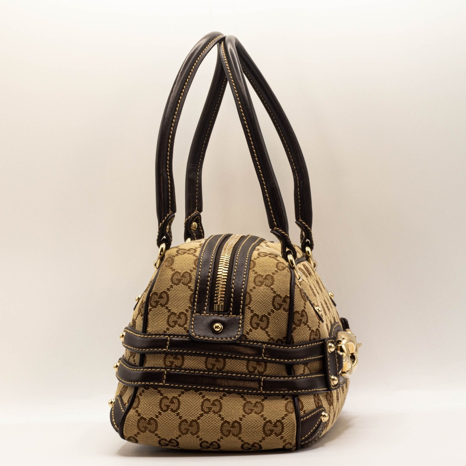 Second hand Gucci GG Monogram Wave Boston Brown - Tabita Bags