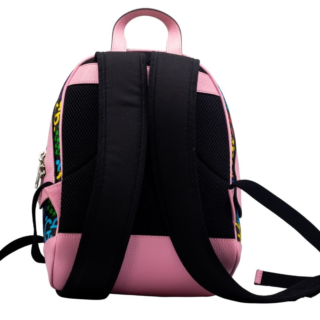 Second hand Gucci GG Supreme Monogram Psychedelic Small Backpack Pink Multicolor - Tabita Bags