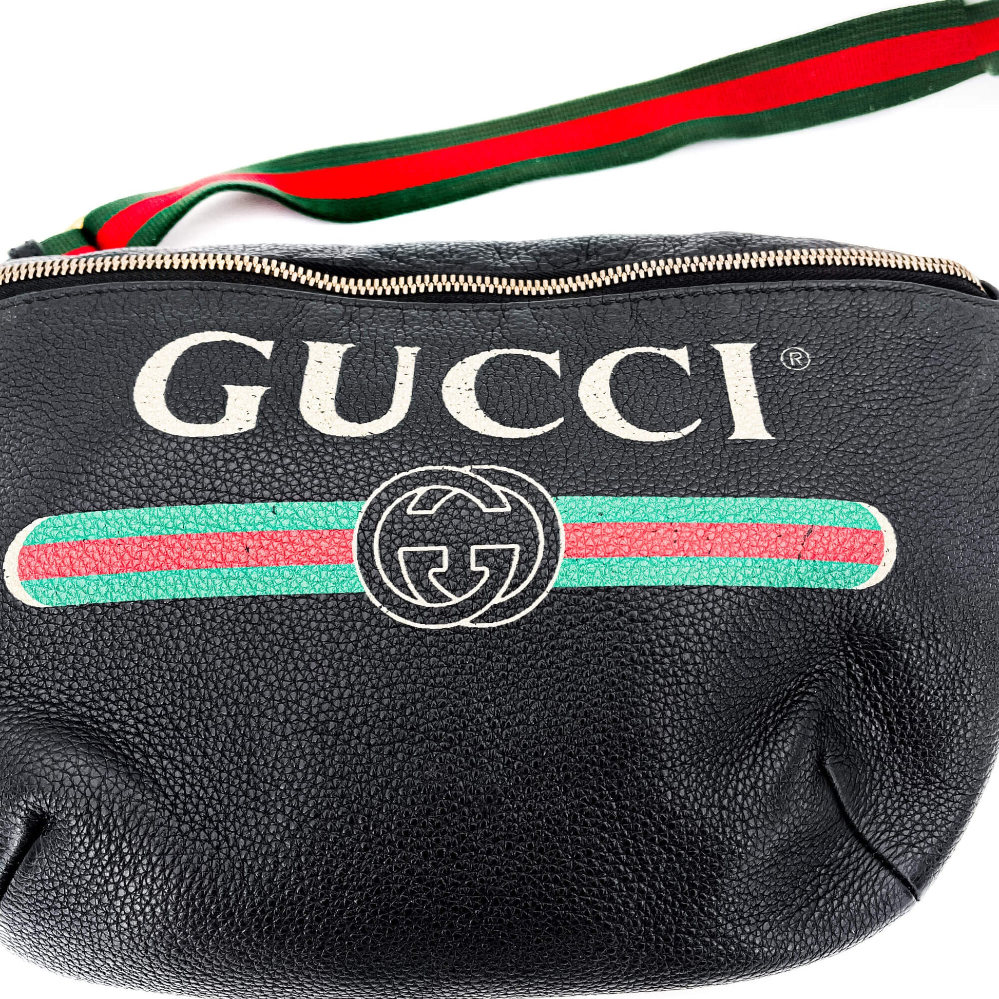Gucci Grained Leather Print Belt Bag Black Tabita Bags – Tabita