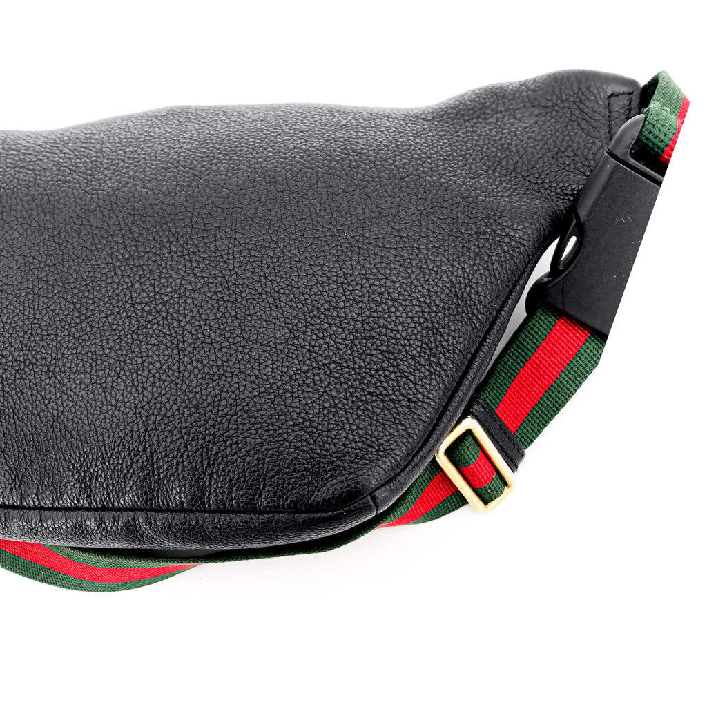 Second hand Gucci Grained Leather Print Belt Bag Black - Tabita Bags