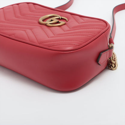 Second hand Gucci Gucci GG Red Marmont Crossbody Bag Matelassé Leather - Tabita Bags