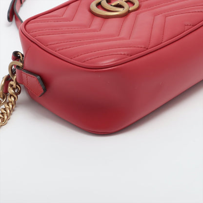 Second hand Gucci Gucci GG Red Marmont Crossbody Bag Matelassé Leather - Tabita Bags