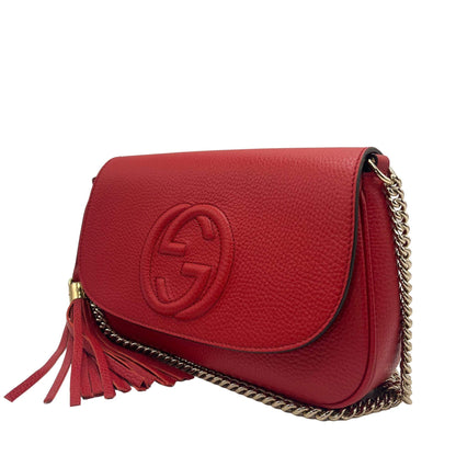 Second hand Gucci Gucci GG Soho Flap Red Leather - Tabita Bags